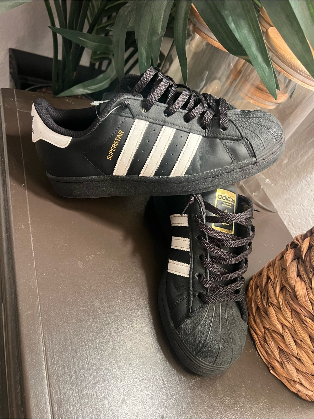 Adidas Superstar Black/White Sneakers Women 6.5